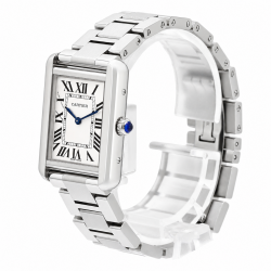Cartier Tank Solo Small W5200013 White Dial Stainless Steel Watc